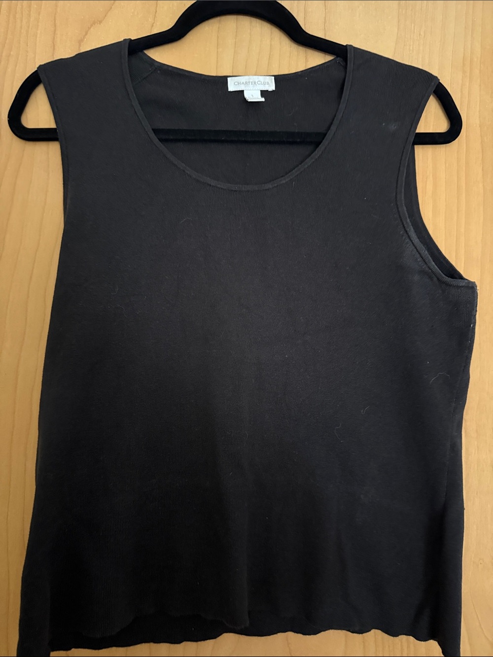 Charter Club Black Scoop Neck Sleeveless Tank
